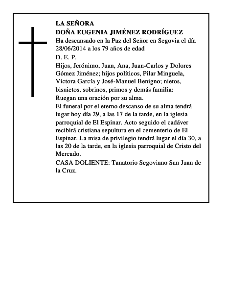 Doña Eugenia Jiménez Rodríguez