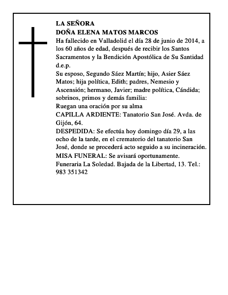 Doña Elena Matos Marcos