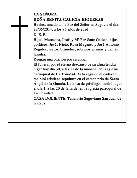 Doña Benita Galicia Higueras