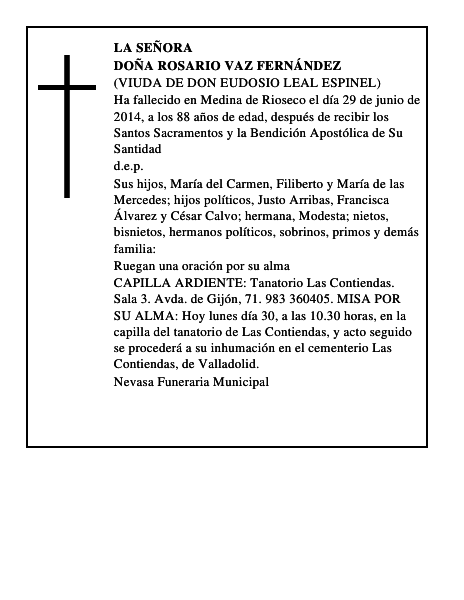 Doña Rosario Vaz Fernández