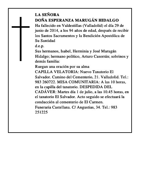 Doña Esperanza Marugán Hidalgo