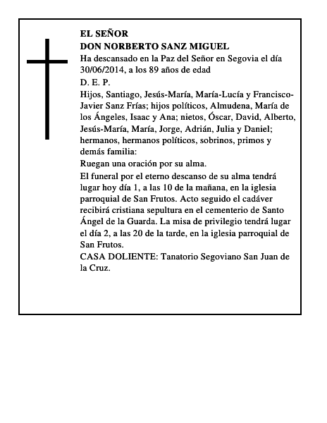 Don Norberto Sanz Miguel