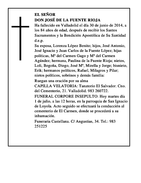 Don José de la Fuente Rioja