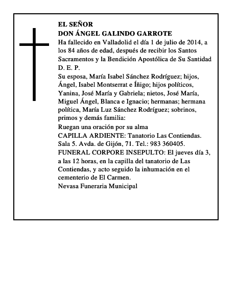 Don Ángel Galindo Garrote