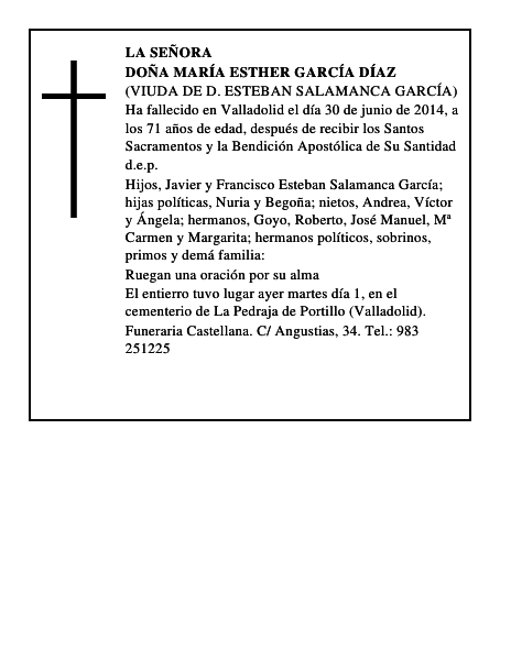 Doña María Esther García Díaz