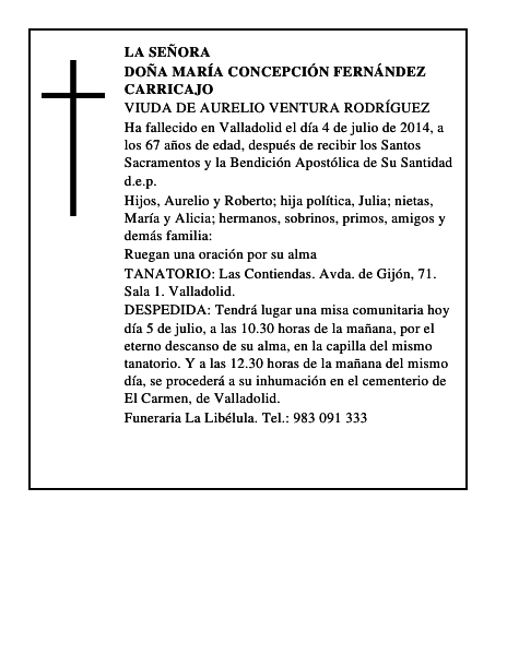 Doña María Concepción Fernández Carricajo