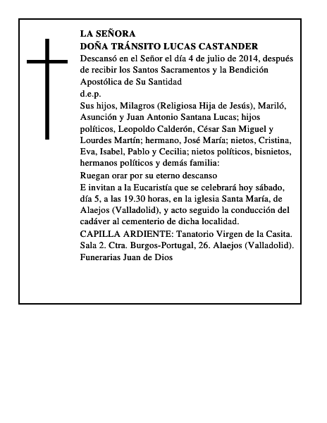 Doña Tránsito Lucas Castander