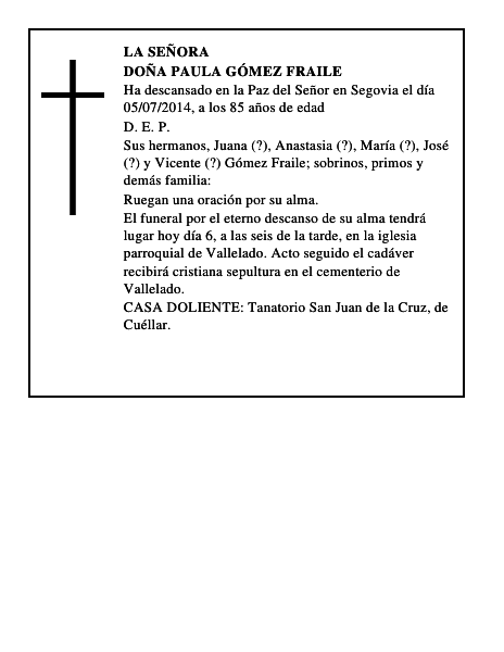 Doña Paula Gómez Fraile
