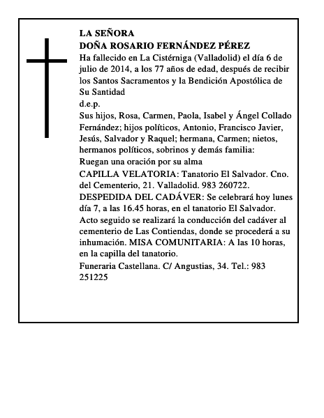 Doña Rosario Fernández Pérez