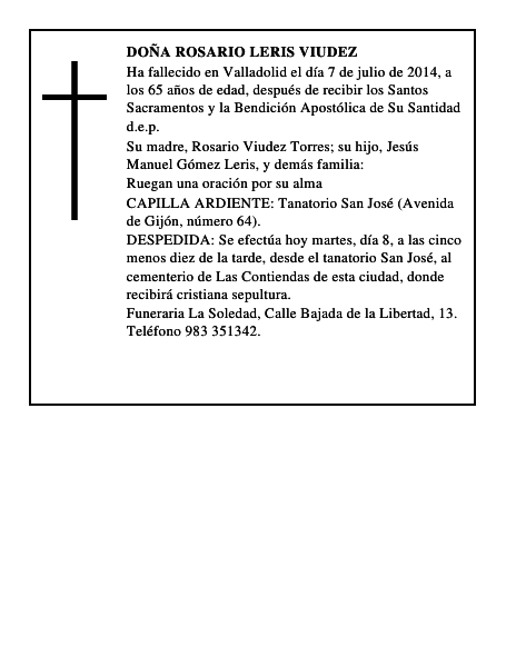 Doña Rosario Leris Viudez