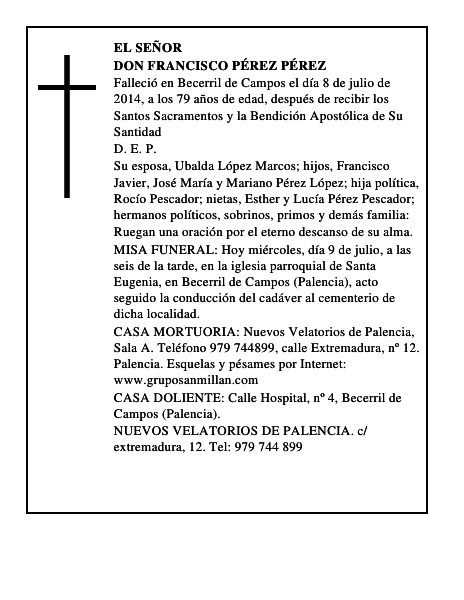 Don Francisco Pérez Pérez