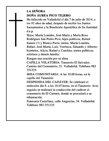 Doña Áurea Pico Tejero