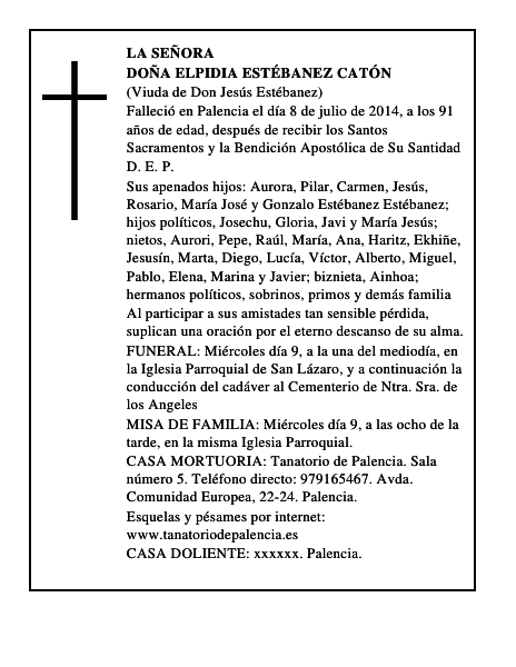Doña Elpidia Estébanez Catón