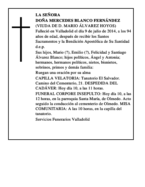 Doña Mercedes Blanco Fernández