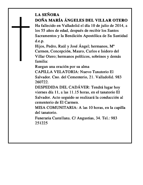 Doña María Ángeles del Villar Otero
