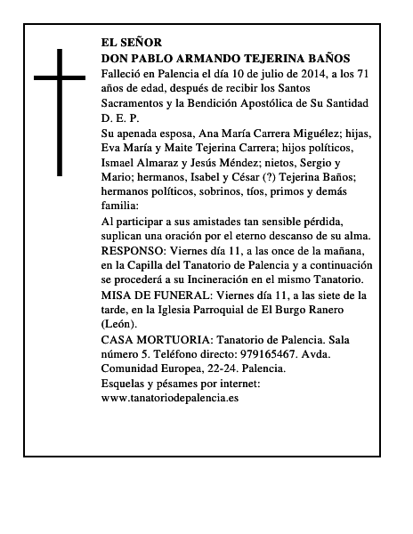 Don Pablo Armando Tejerina Baños