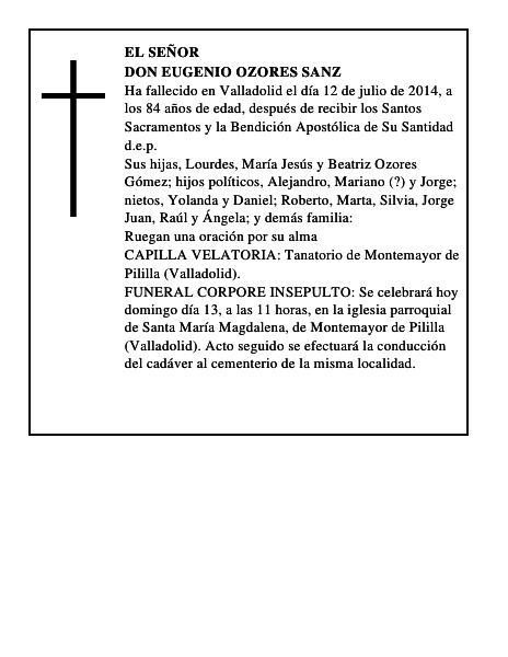 Don Eugenio Ozores Sanz