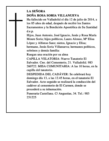 Doña Rosa Soria Villanueva
