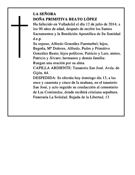 Doña Primitiva Beato López