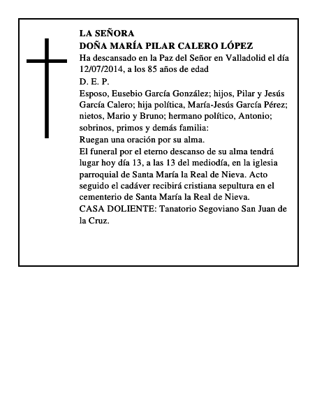 Doña María Pilar Calero López
