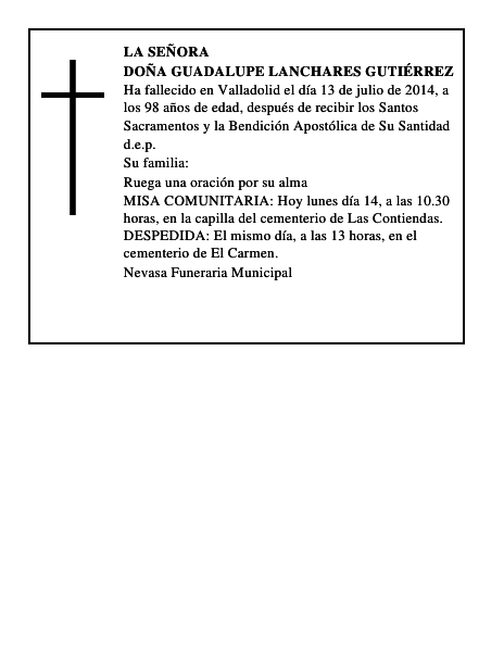 Doña Guadalupe Lanchares Gutiérrez