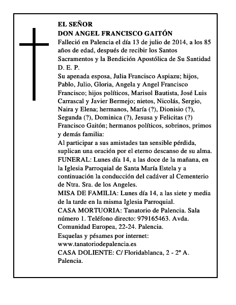 Don Angel Francisco Gaitón