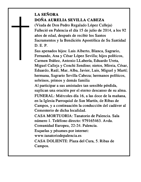 Doña Aurelia Sevilla Cabeza