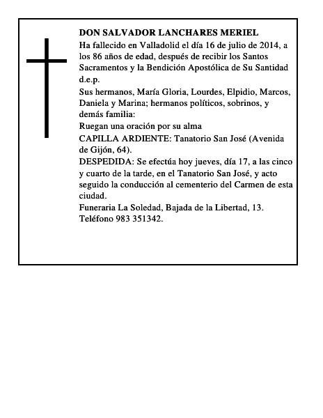 Don Salvador Lanchares Meriel