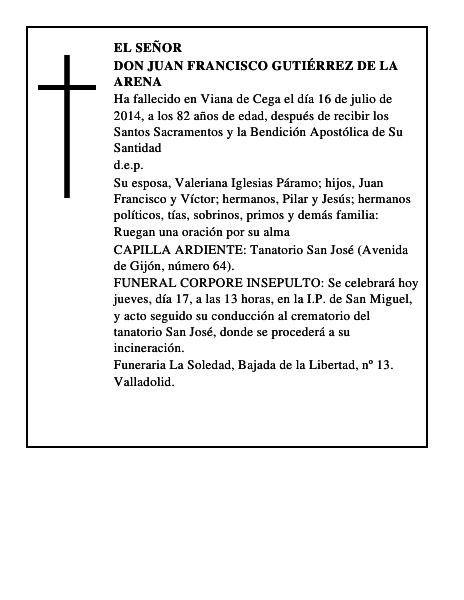 Don Juan Francisco Gutiérrez de la Arena