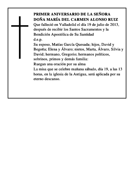 Doña María del Carmen Alonso Ruiz
