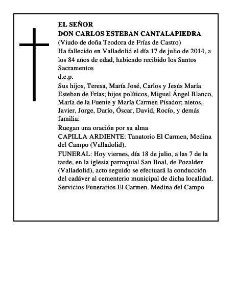 Don Carlos Esteban Cantalapiedra