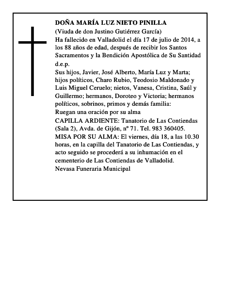 Doña María Luz Nieto Pinilla