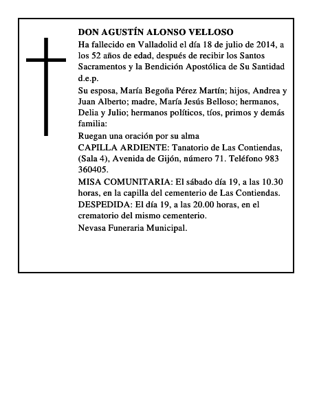 Don Agustín Alonso Velloso