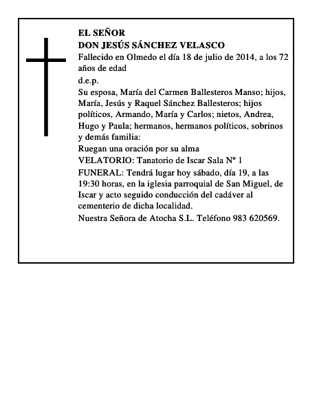 Don Jesús Sánchez Velasco