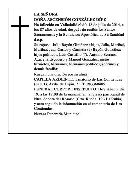 Doña Ascensión González Díez