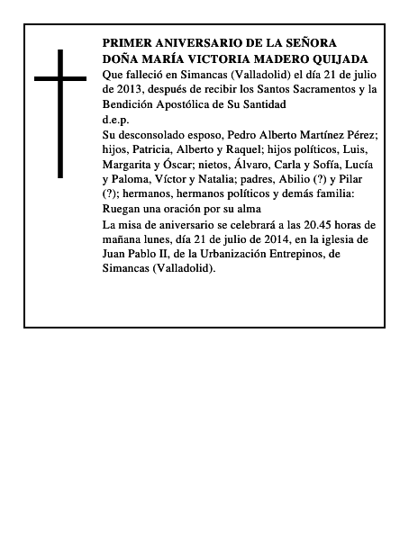 Doña María Victoria Madero Quijada