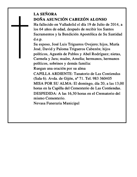 Doña Asunción Cabezón Alonso
