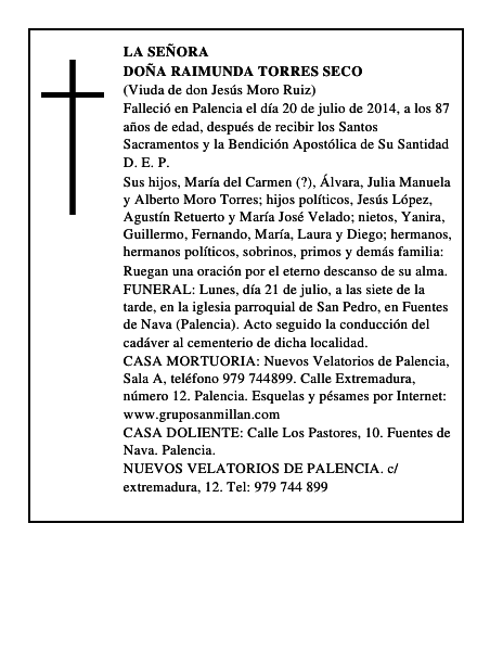Doña Raimunda Torres Seco