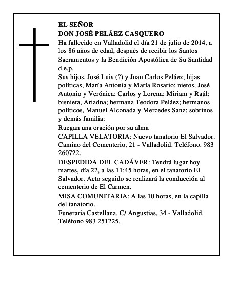 Don José Peláez Casquero