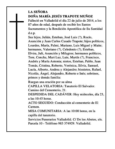 Doña María Jesús Trapote Muñoz