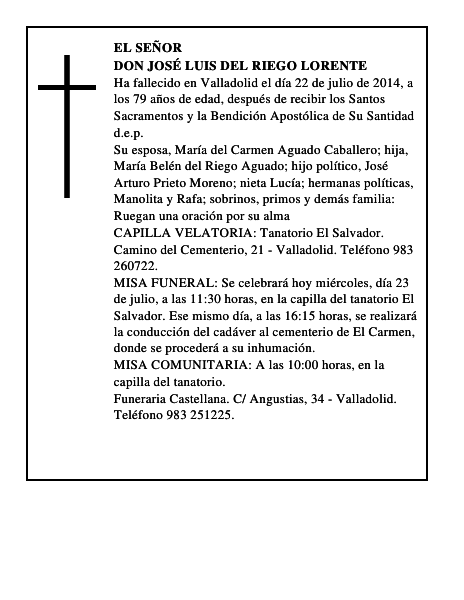 Don José Luis del Riego Lorente