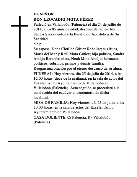 Don Leocadio Mota Pérez