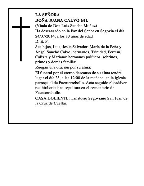 Doña Juana Calvo Gil