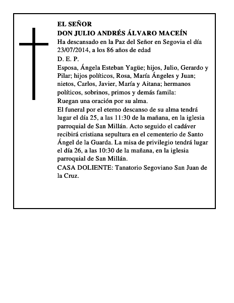 Don Julio Andrés Álvaro Maceín