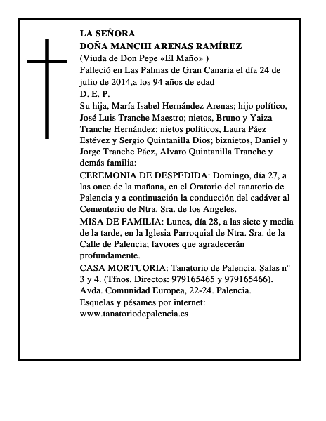 Doña Manchi Arenas Ramírez