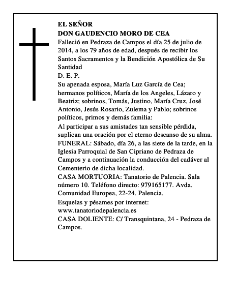 Don Gaudencio Moro de Cea