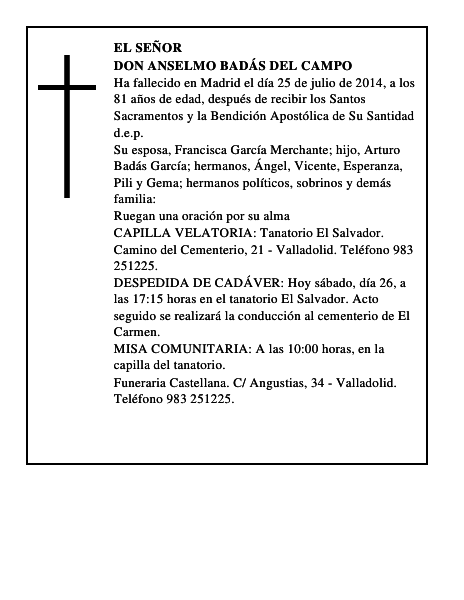 Don Anselmo Badás del Campo