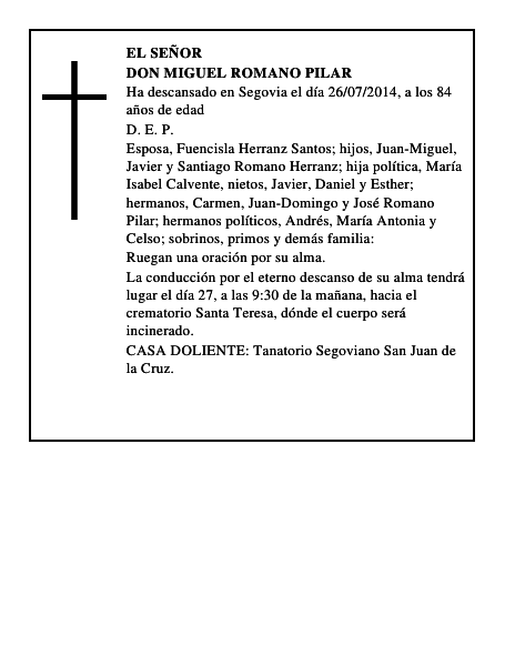 Don Miguel Romano Pilar