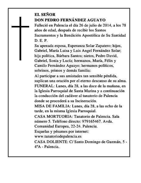 Don Pedro Fernández Aguayo