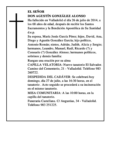 Don Agustín González Alonso